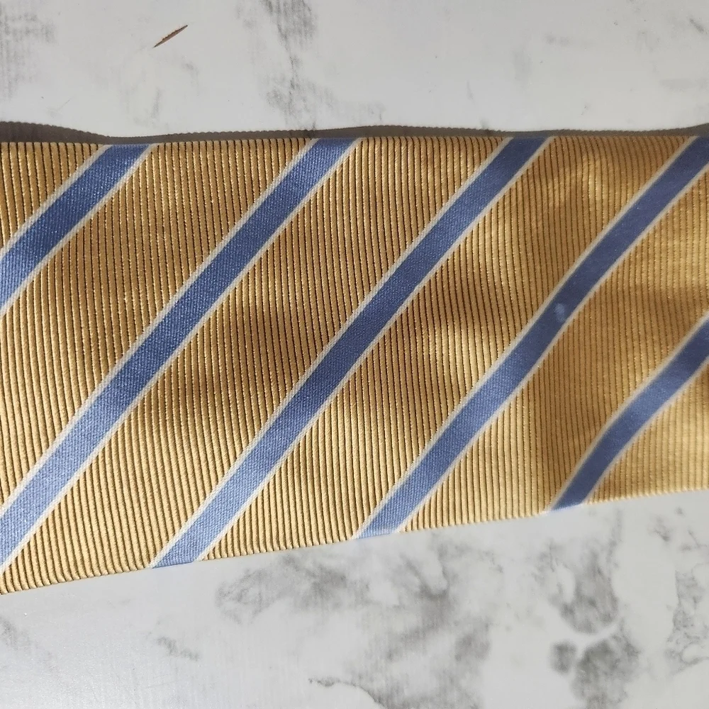 Vintage Brooks Brothers Tie Gold Blue